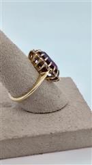 Almandine Garnet Lady's Stone Ring 14K Yellow Gold 5.43g